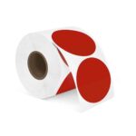ETIQUETAS TERMICO DIRECTO DE 4CM CIRCULAR ROJO, 600 UNIDADES - Imagen 4