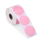 ETIQUETAS TERMICO DIRECTO DE 4CM CIRCULAR ROSADO, 600 UNIDADES - Imagen 2